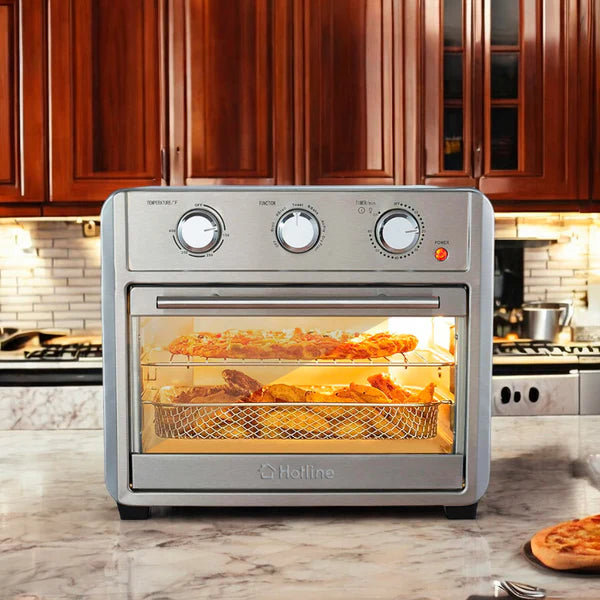 Horno con Freidora de Aire 1700W 22 Litros 6 en 1 Hotline HLAO22SS