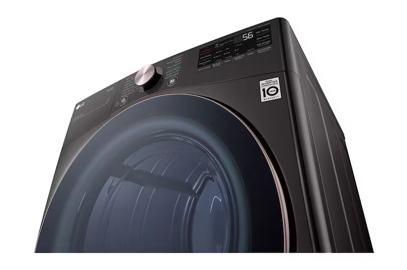 Secadora a Gas Carga Frontal 22kg con TurboSteam & SmartThinQ(Wi-Fi) Acero Negro LG DF22BV2BR