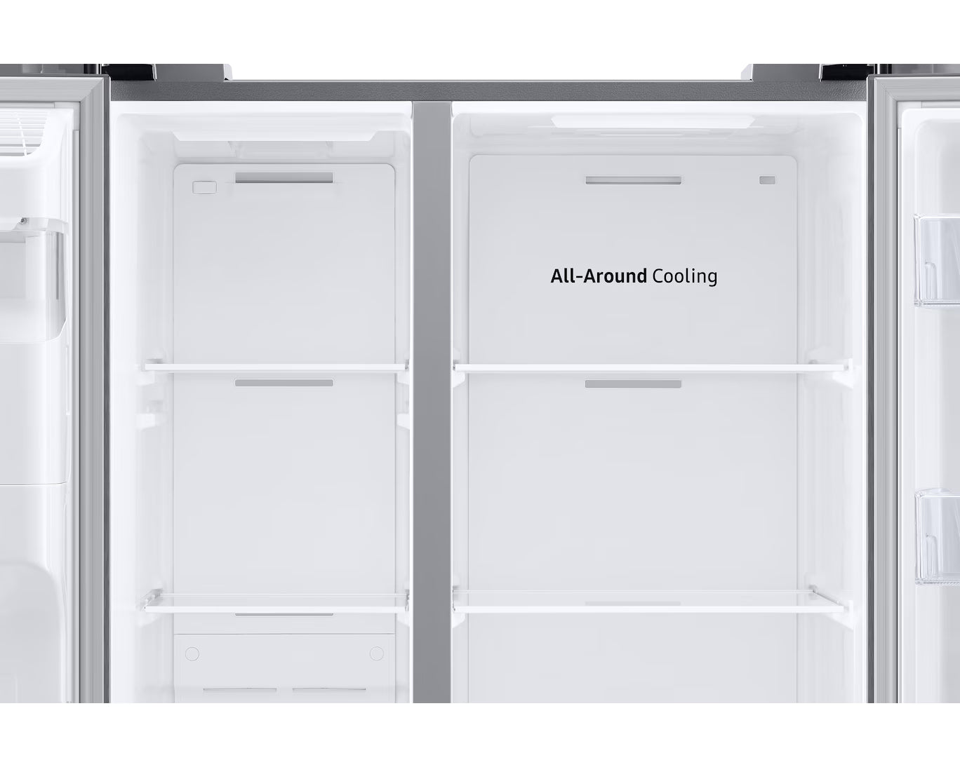 Refrigeradora Side by Side 22p3 con Dispensador de Agua e Hielo Silver all Around Cooling Inverter Samsung RS22T5200S9/AP Samsung