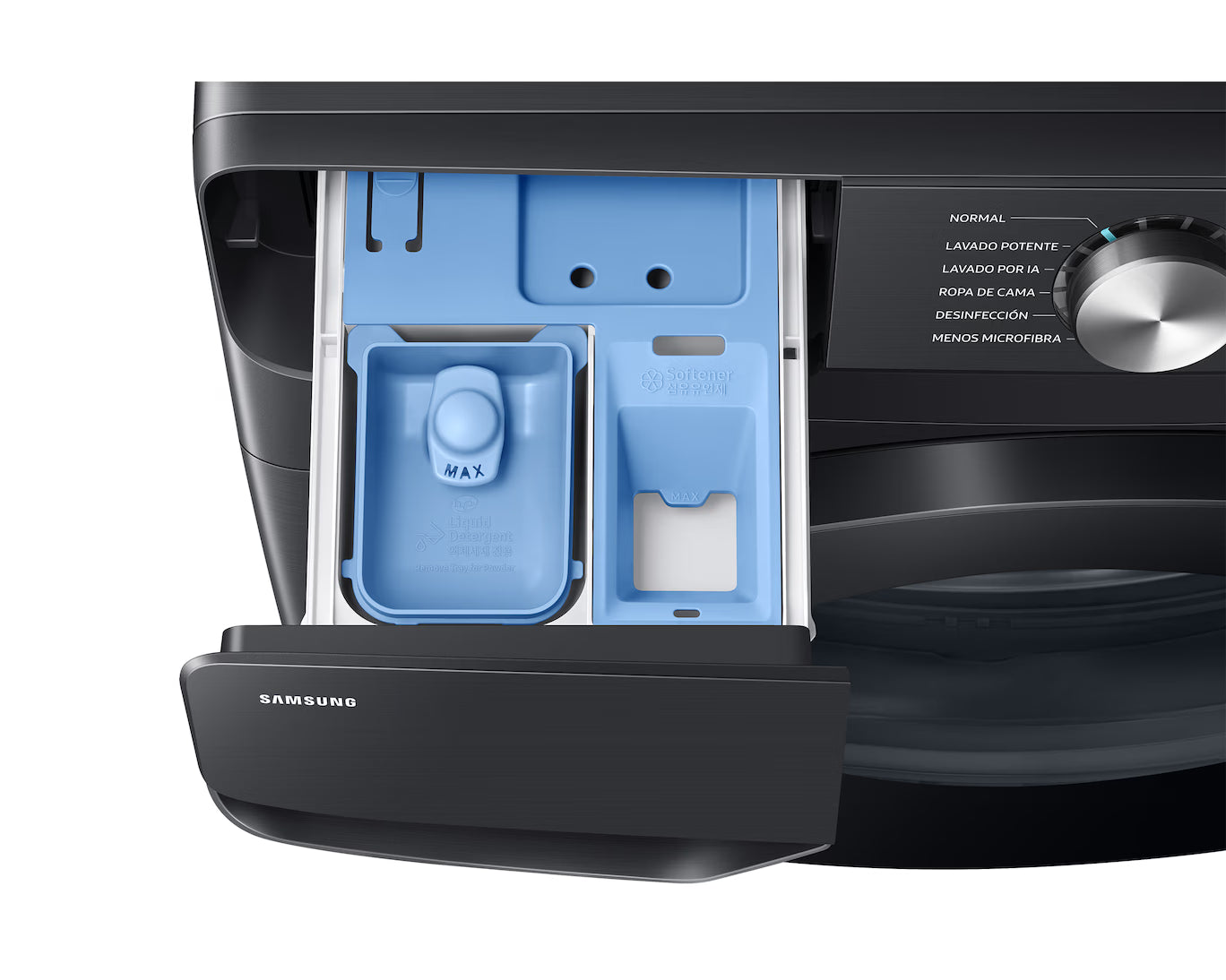 Lavadora Automática Carga Frontal 26kg con Ecobubble y AI Control Negro Caviar Samsung WF26DG8250AVAP