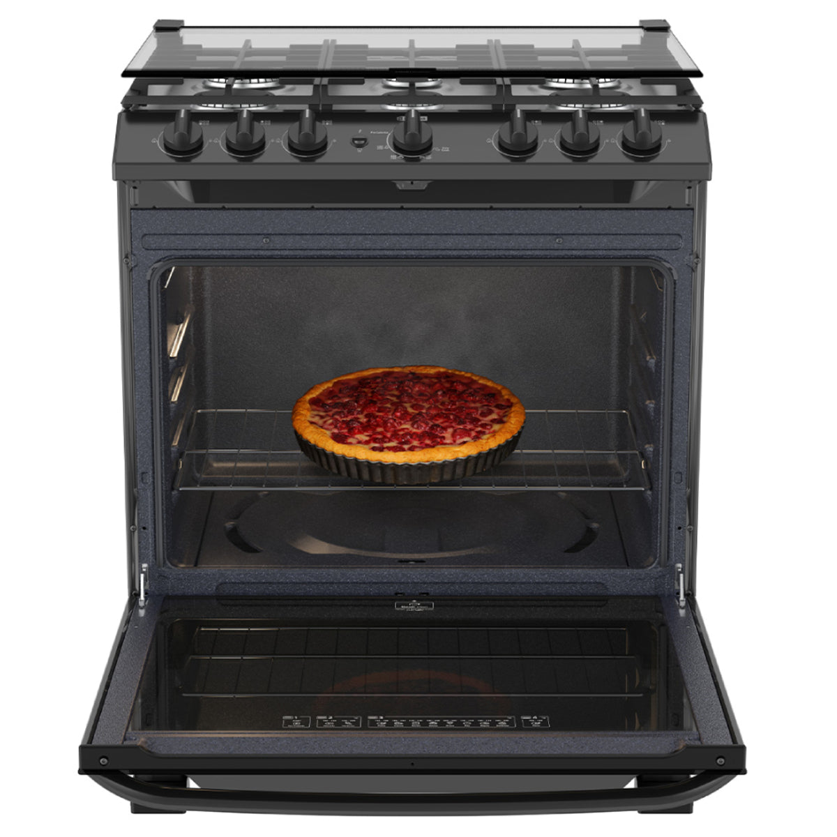 Estufa con Horno 30" 6 Quemadores a Gas Black Slate Mabe EMH7602JBS0