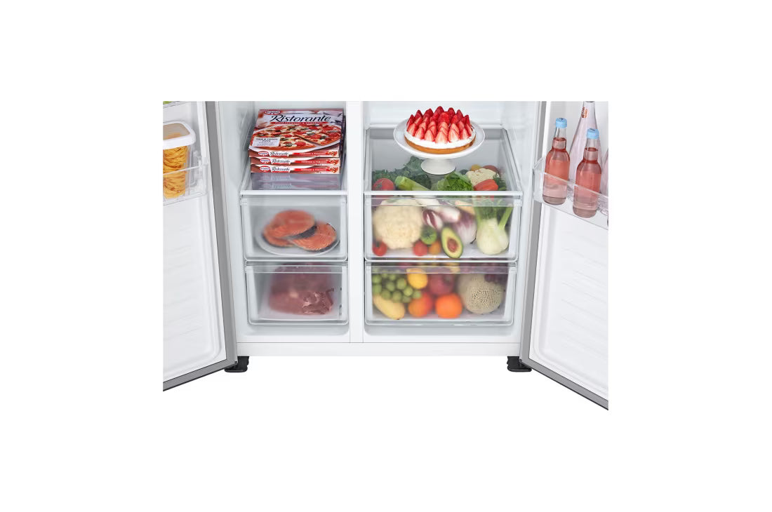 Refrigeradora Side by Side 18p3 Inverter Pantalla LED Táctil Platinum Silver LG GS51BPP LG
