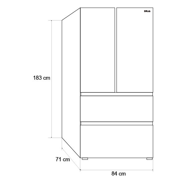 Refrigeradora 2 Puertas con 2 Gavetas Espejo 18P3 Inverter MIRROR-18D4P Drija