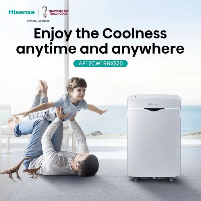 Aire Acondicionado Portátil 12,000 BTU R-32 Bajo Ruido Timer 24 Horas Hisense AP-12CW1RNXS20