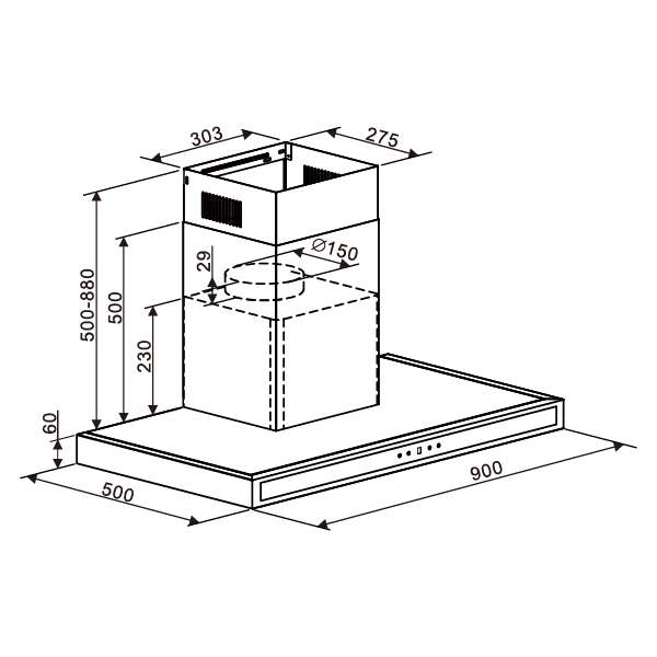 Extractor de Grasa Quadrato 90 Acero Drija