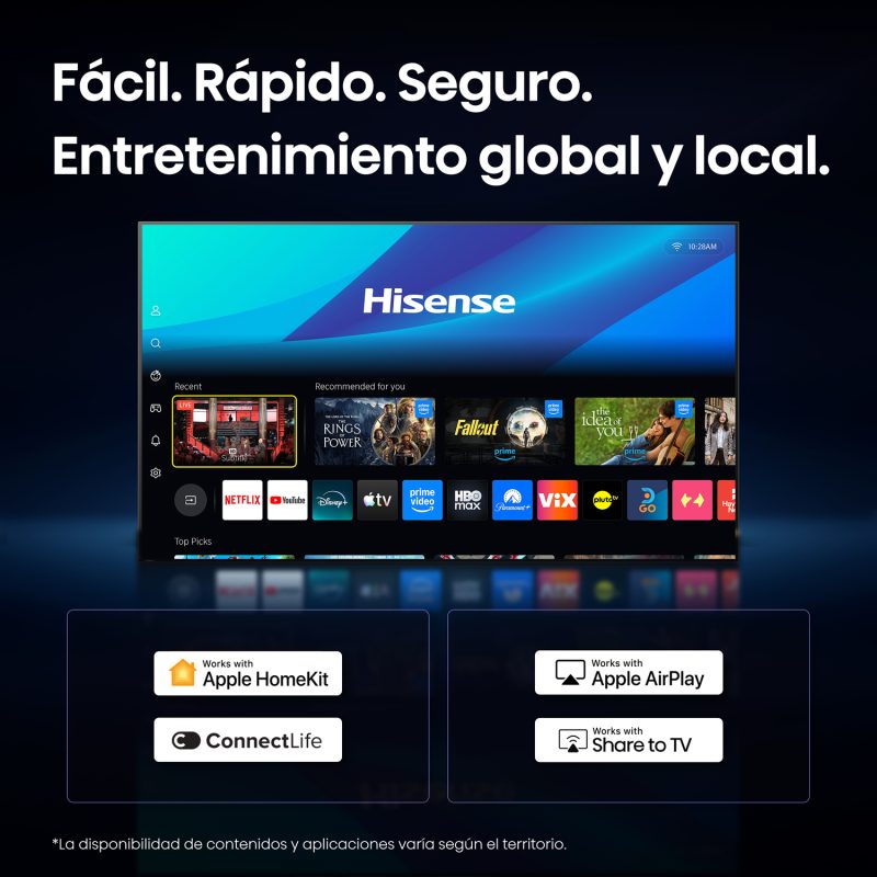 Televisor 50" LED Smart TV QLED 4K Ultra HD Hisense 50QD5SV Televisión. HISENSE