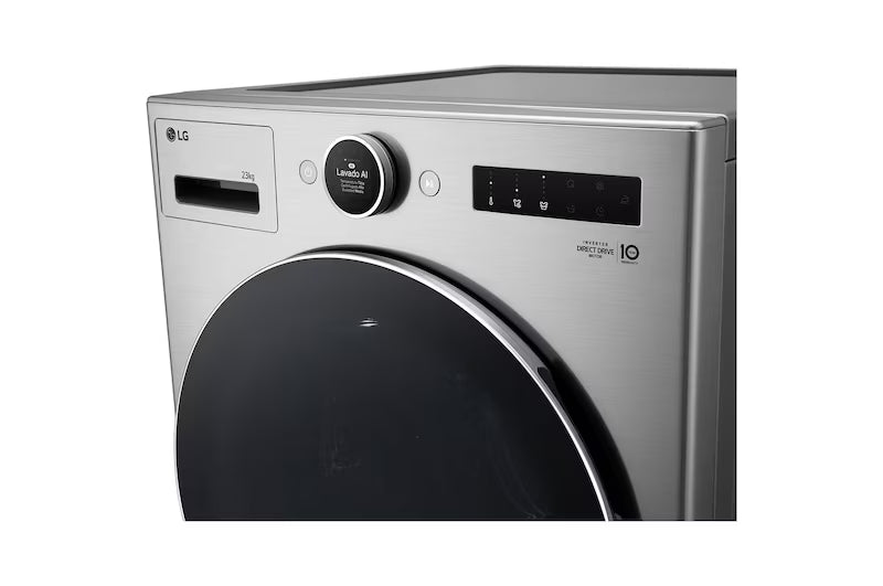 Lavadora Automática Carga Frontal 23kg Inverter TurboWash360 AI DD con Vapor Gris LG WM23VFXS6