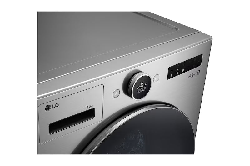 Lavadora Automática Carga Frontal 23kg Inverter TurboWash360 AI DD con Vapor Gris LG WM23VFXS6
