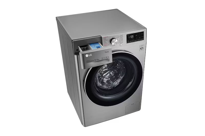 Centro de Lavado Lavadora y Secadora 2en1 14kg/8kg Eléctrico Carga Frontal con 6 Motion DD Motor Inverter AI Direct Drive Color Acero ThinQ LG WD14VV3S6C