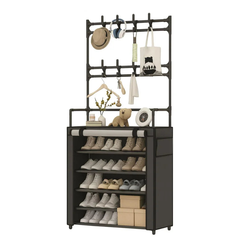 (LLEGANDO 27 DE MARZO) Zapatero Organizador Diseño Moderno Negro 154x80x30cm FSK10953